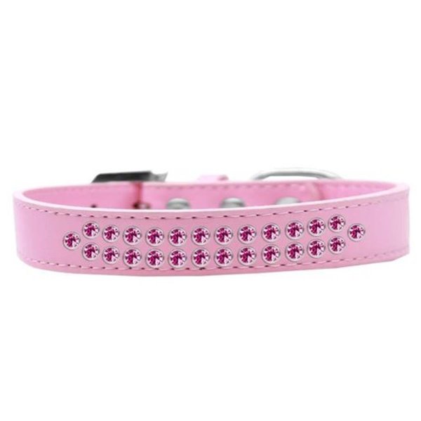 Unconditional Love Two Row Bright Pink Crystal Dog CollarLight Pink Size 14 UN920584